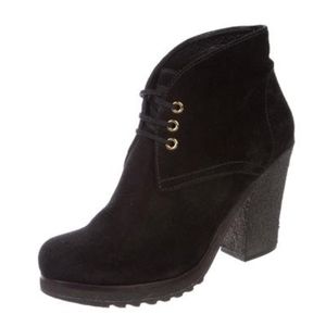 PRADA SPORT SUEDE LACE-UP ANKLE BOOTS